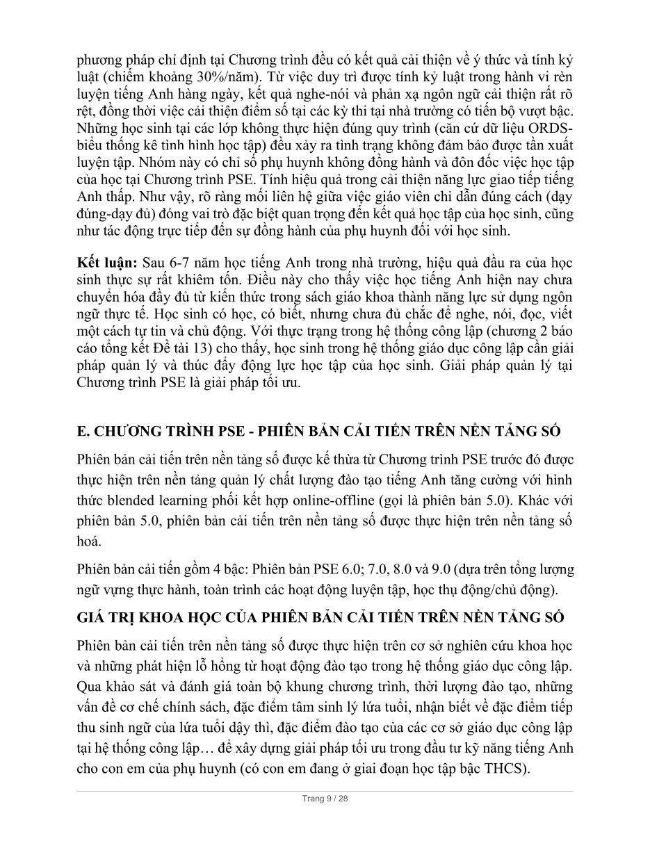 Ma trận chương trình PSE – trang 9